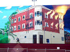the mural behind Best Buy